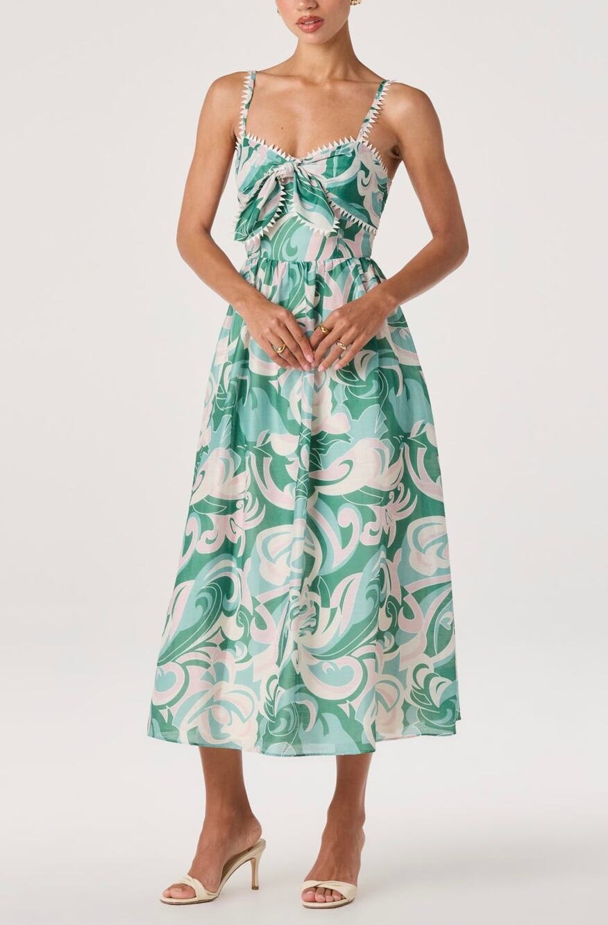 ASTR the Label Makayla Green Abstract A-Line Dress size medium (NEW)